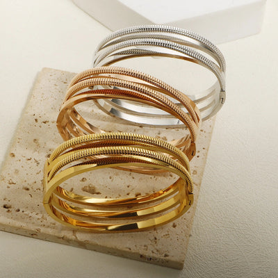 Simple Style Geometric 304 Stainless Steel Bangle In Bulk