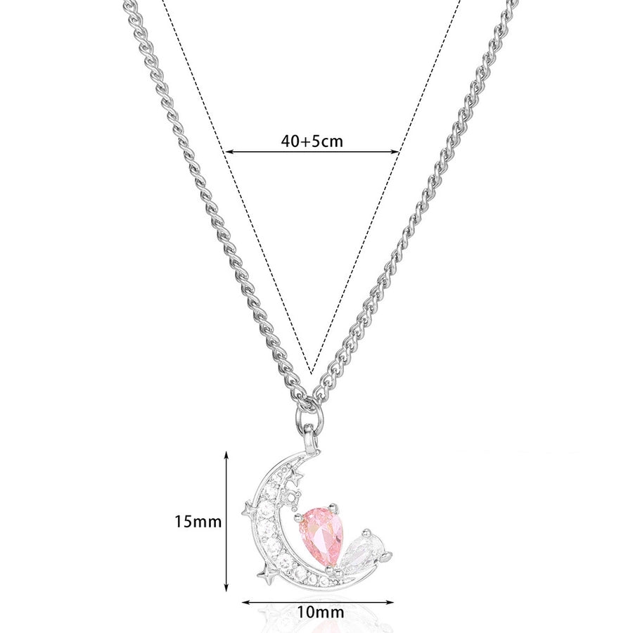 Jewelry Elegant Classic Style Moon 304 Stainless Steel Pendant Necklace