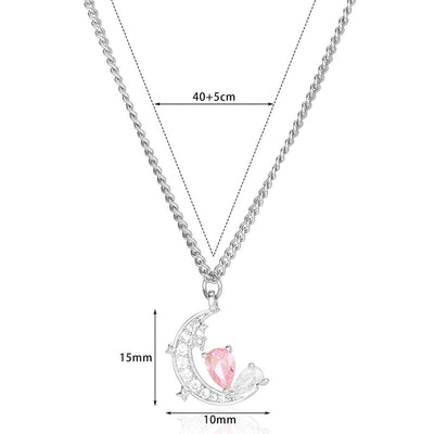 Jewelry Elegant Classic Style Moon 304 Stainless Steel Pendant Necklace