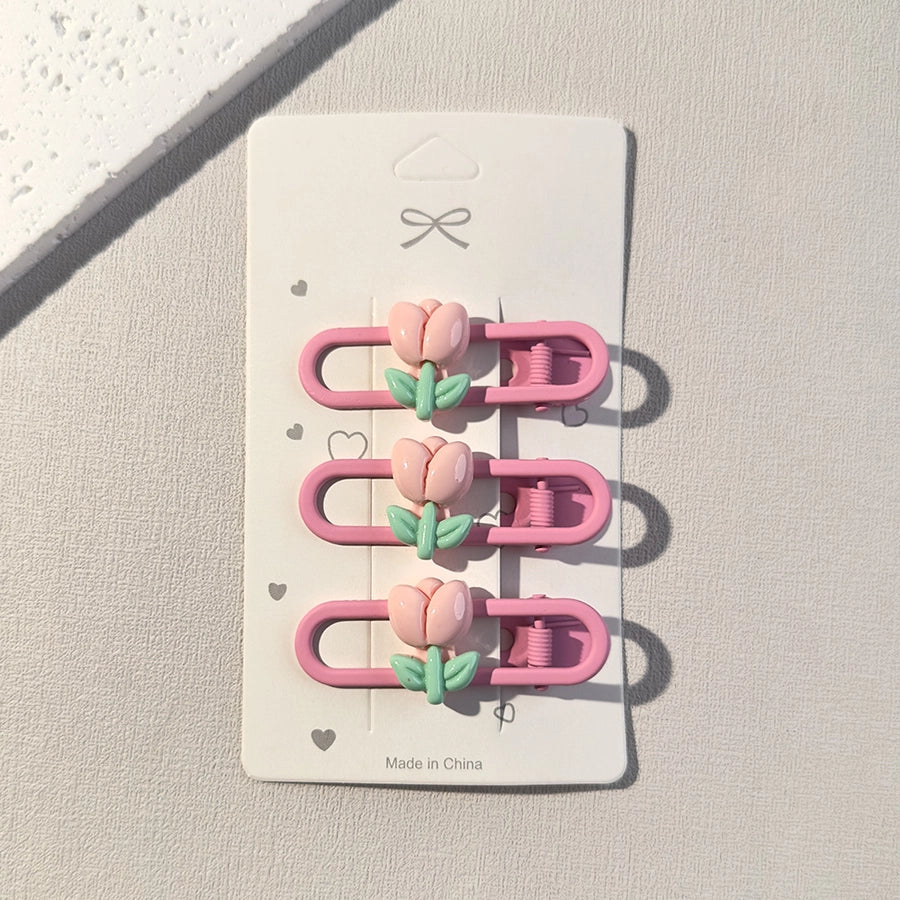 cute flower resin stoving varnish hair clip