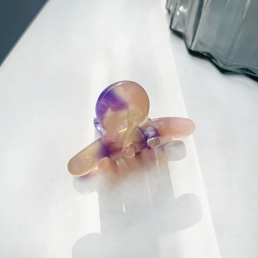 cute color block acetic acid sheets plating hair claws 1 piece