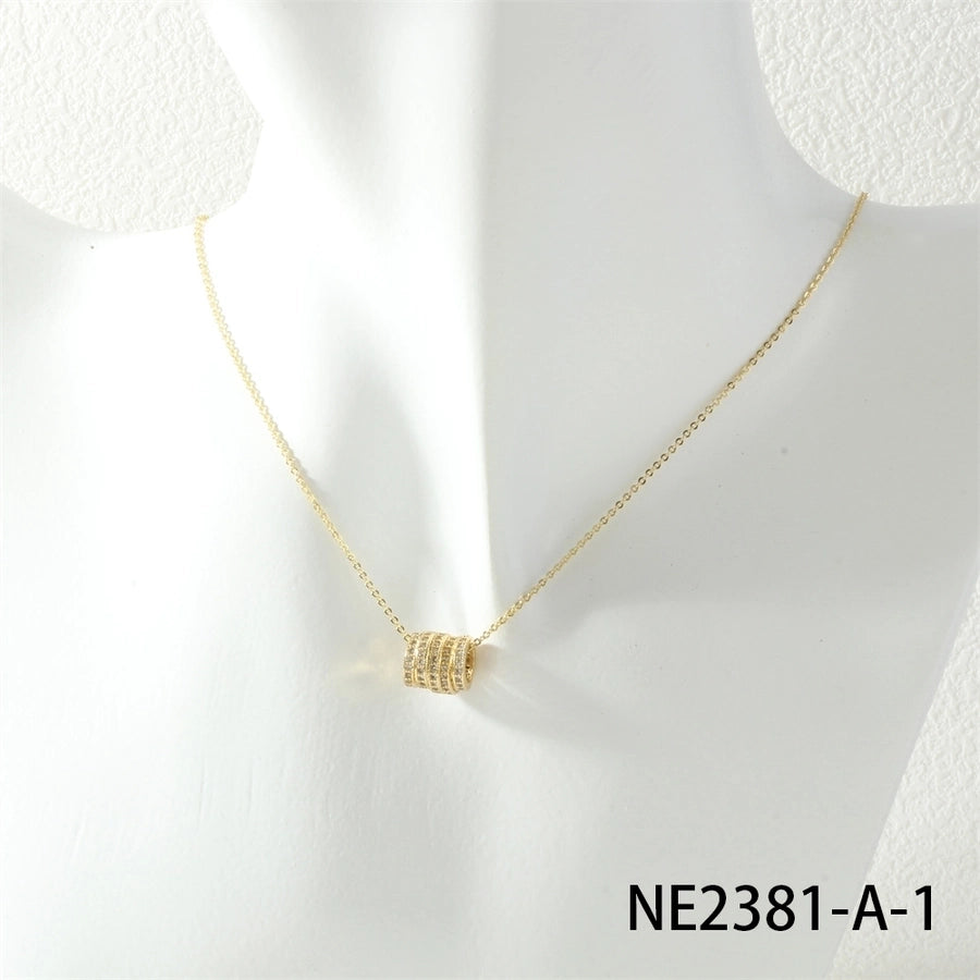 Jewelry Lady Simple Style Geometric Copper Zircon Necklace