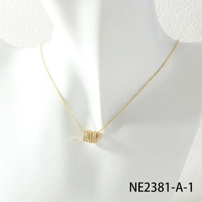 Jewelry Lady Simple Style Geometric Copper Zircon Necklace