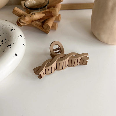 new milk tea coffee color clip elegant temperament hairpin simple hair accessories