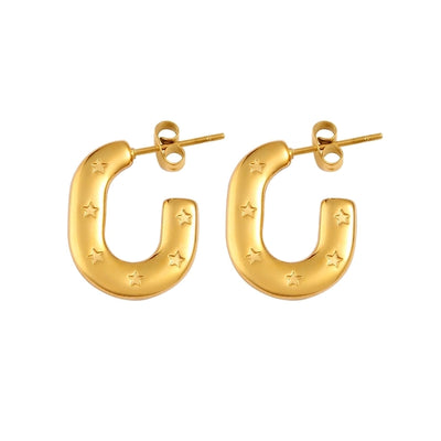 1 Pair Simple Style Commute Pentagram 304 Stainless Steel 316 Stainless Steel  18K Gold Plated Ear Studs