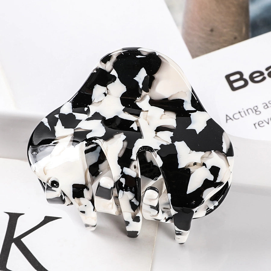 simple style color block acetic acid sheets carving hair claws 1 piece