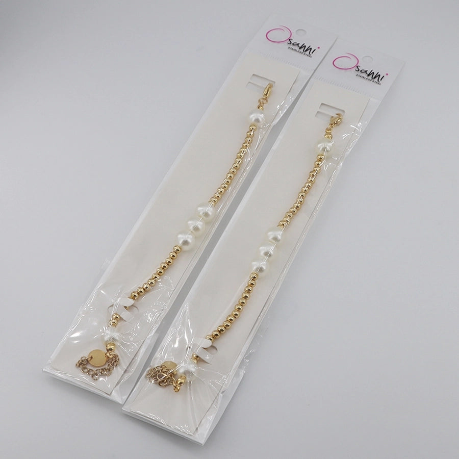 Simple Style Pearl Beads 304 Stainless Steel Bracelets In Bulk