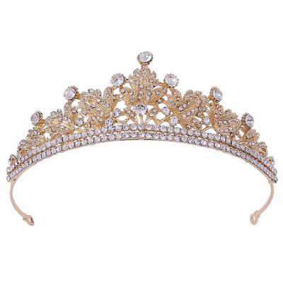 fashion leaf crown alloy inlay rhinestones crown 1 piece