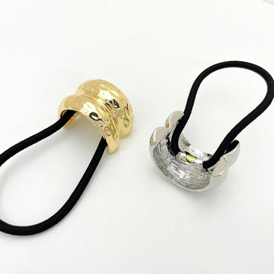 Women's Casual Elegant Business Semicircle Alloy Elastic Band Hair Tie