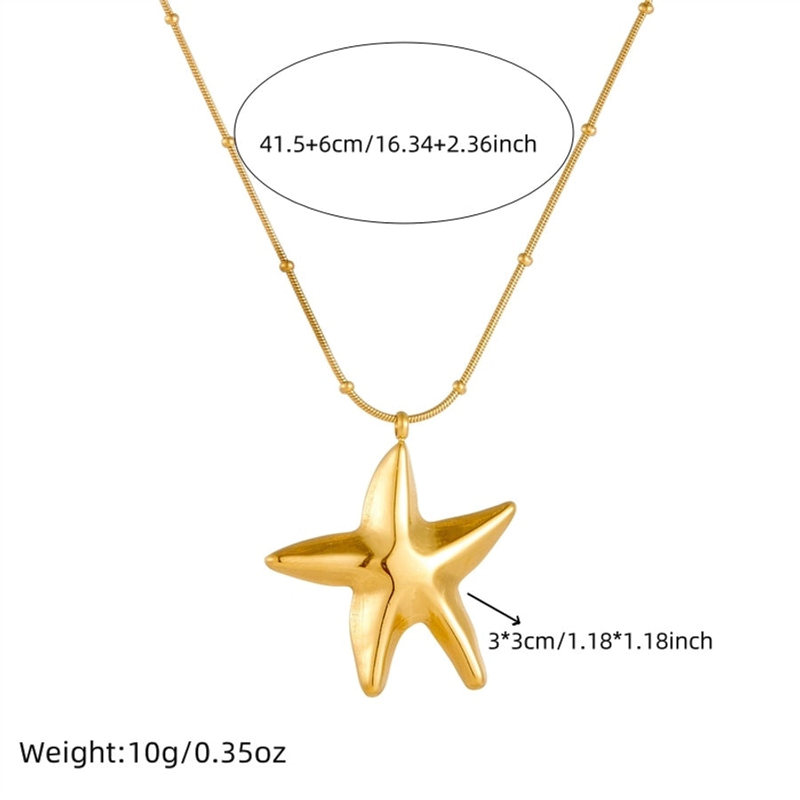 Jewelry Casual Vintage Style Starfish 304 Stainless Steel Pendant Necklace