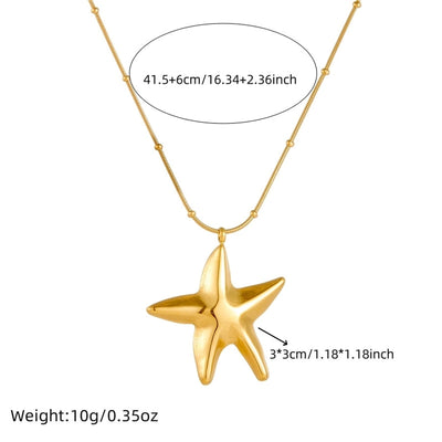 Jewelry Casual Vintage Style Starfish 304 Stainless Steel Pendant Necklace