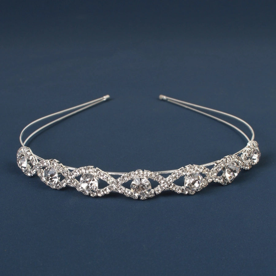 simple style crown flower copper inlay artificial pearls rhinestones hair band 1 piece