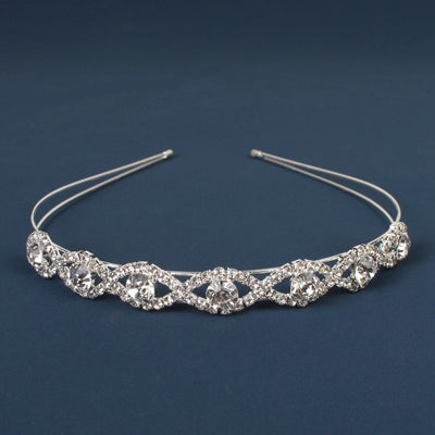 simple style crown flower copper inlay artificial pearls rhinestones hair band 1 piece