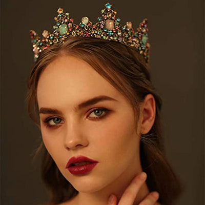 baroque color diamond alloy  bride retro round crown