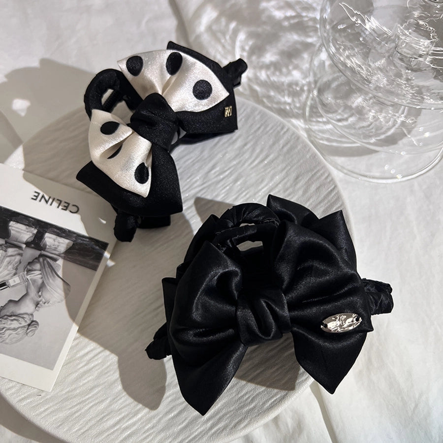 Women's Casual Simple Style Polka Dots Bow Knot Cloth Handmade Hair Claws