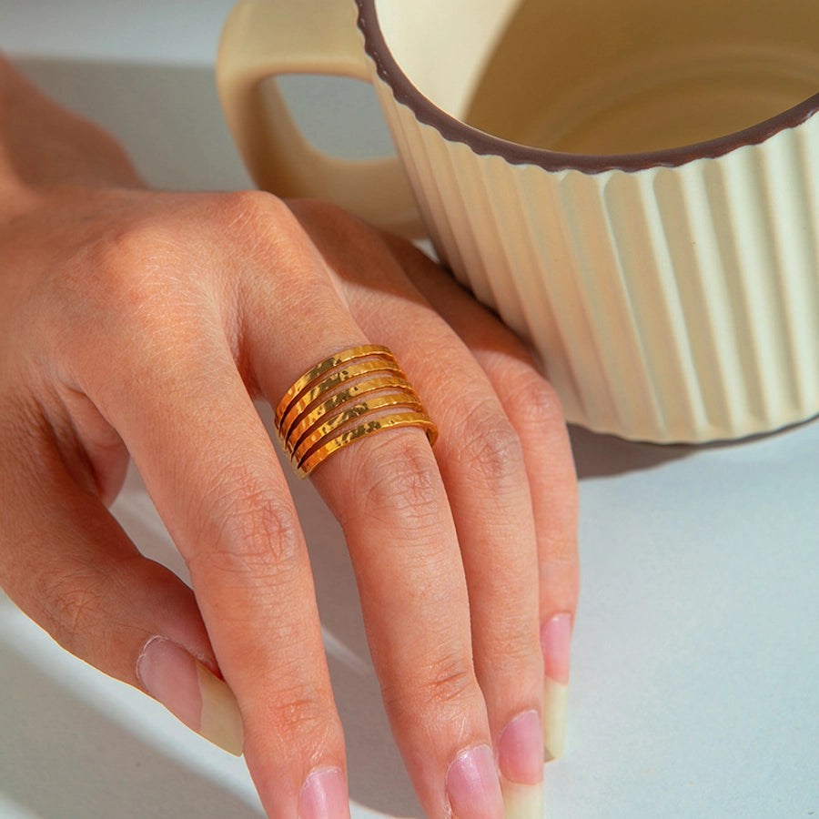 Jewelry Elegant Love Moon Leaves Titanium Steel Open Rings