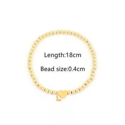 304 Stainless Steel Copper Letter Heart Shape Bracelets