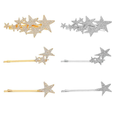 alloy diamond five-pointed star hairpin flash diamond star hairpin nhhn155499