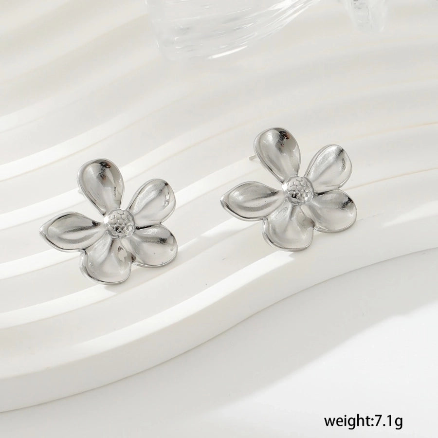 1 Pair Exaggerated Simple Style Oversized Flower Butterfly 304 Stainless Steel Ear Studs
