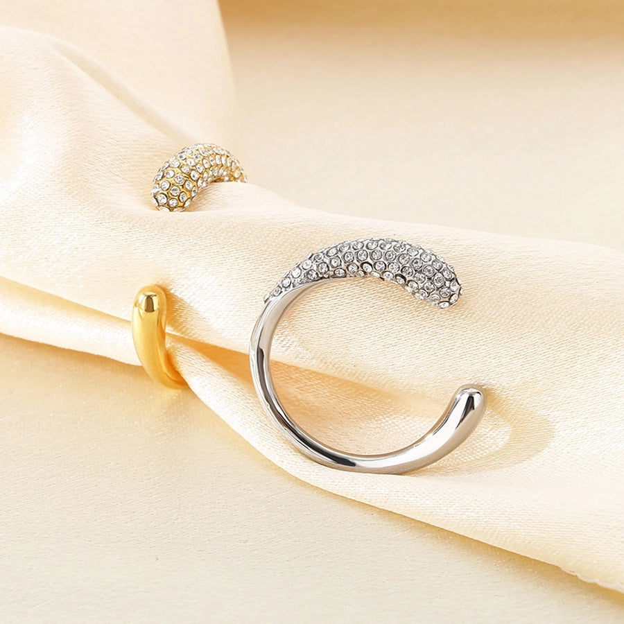 Jewelry Vintage Style C Shape 304 Stainless Steel 18K Gold Plated Open Rings