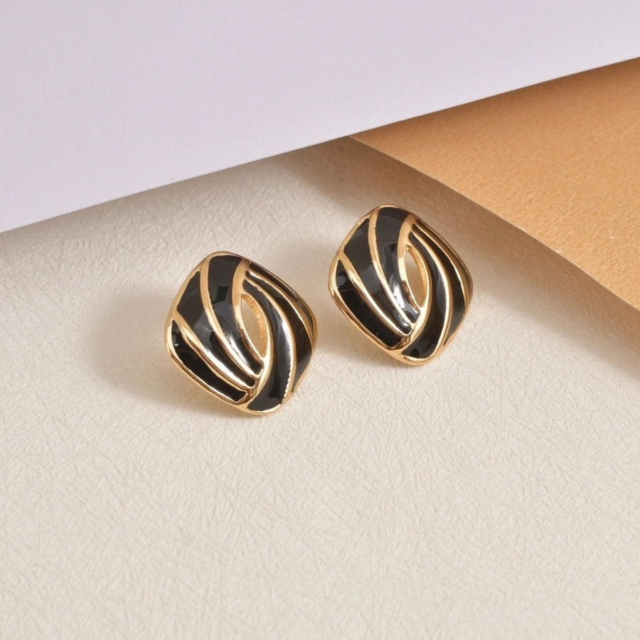 1 Pair Casual Vintage Style Simple Style Geometric 304 Stainless Steel 18K Gold Plated Ear Studs