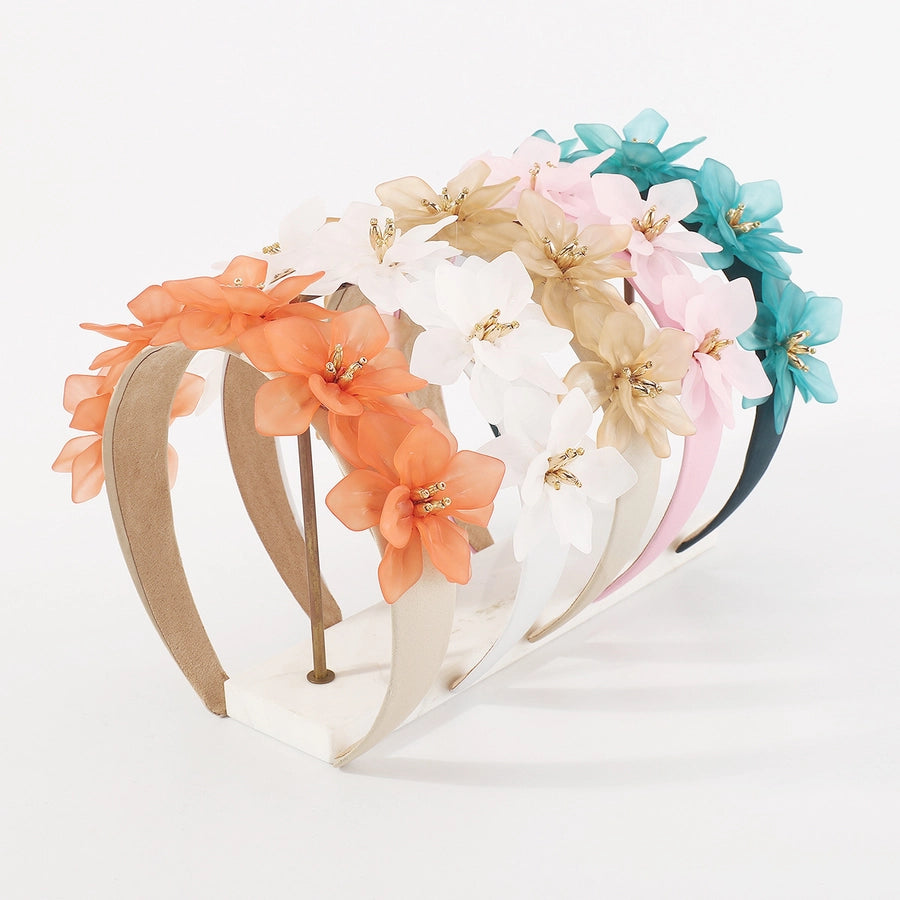 f5594 europe and america cross border fashion design three-dimensional resin flower headband temperament artificial flower headband hair accessories female