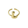 Copper Brass 18K Gold Plated Letter Open Rings