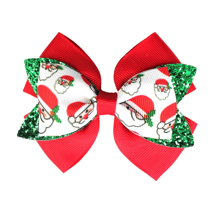 Girl'S IG Style Sweet Bow Knot Cloth Sequins Hair Clip