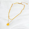 Jewelry Casual Simple Style Round Letter Titanium Steel Double Layer Necklaces