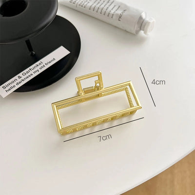 retro geometric alloy plating hair claws