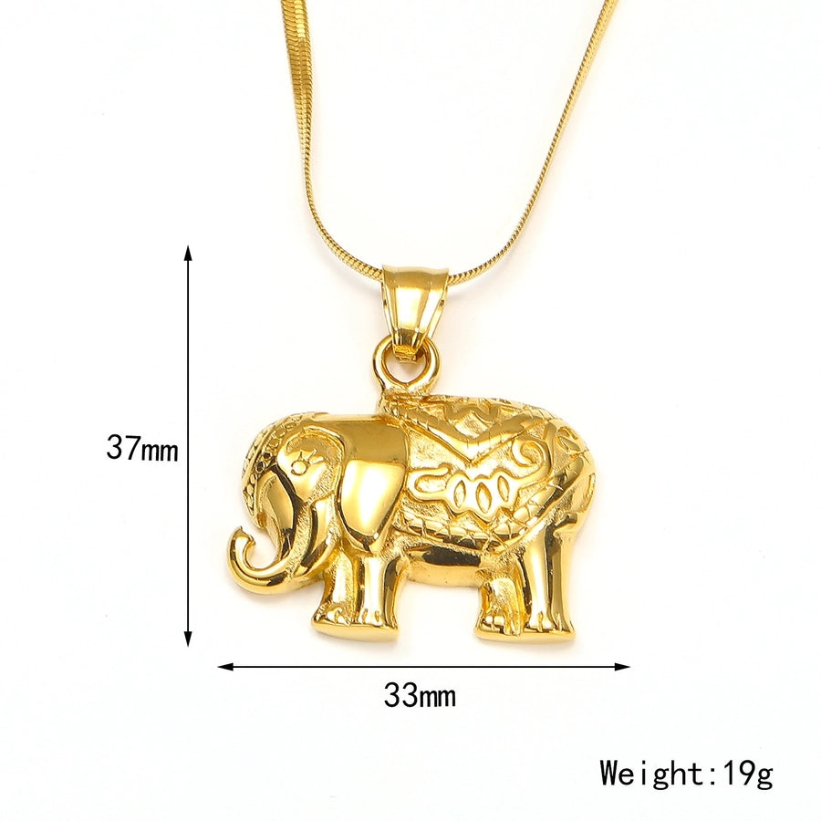 Jewelry Lady Elephant Titanium Steel Plating Pendant Necklace