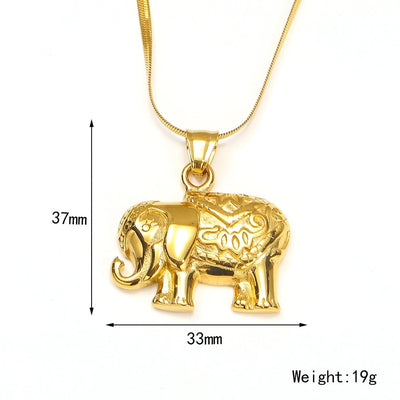 Jewelry Lady Elephant Titanium Steel Plating Pendant Necklace