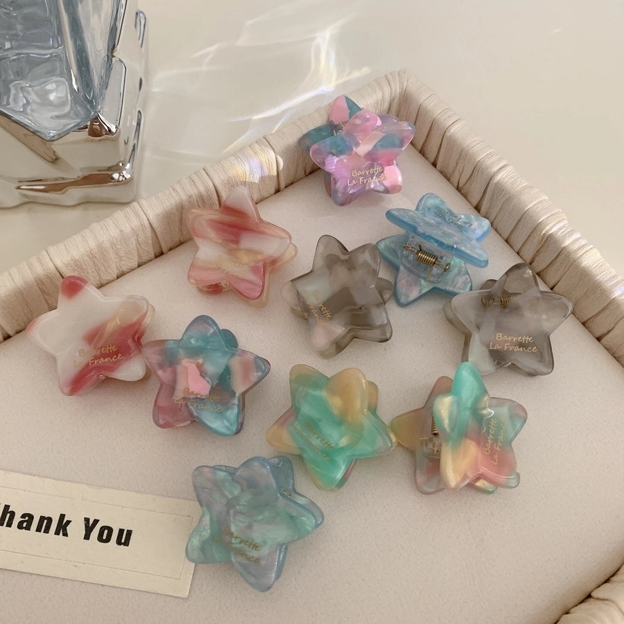 Women's Elegant Simple Style Streetwear Star Acetic acid sheets Hair Claws