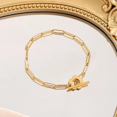 Jewelry Princess Sweet Pastoral Flower 304 Stainless Steel 18K Gold Plated Jewelry Set