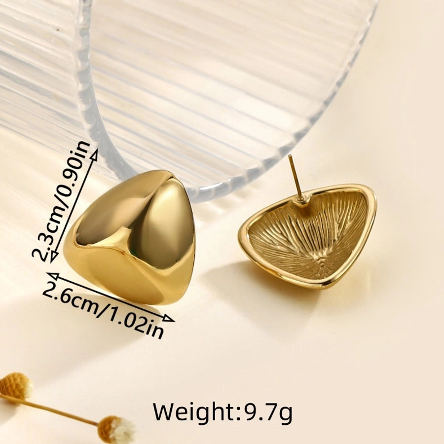 1 Pair Casual Romantic Solid Color Geometric 304 Stainless Steel Ear Studs