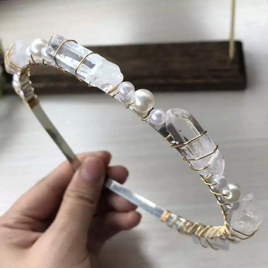 fashion square alloy inlay crystal hair band 1 piece