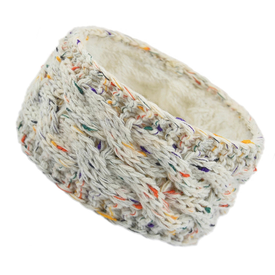 plus velvet knitted hair band wool color dot yarn headband variegated warm hair accessories autumn and winter twist ear protection headband