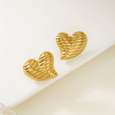 1 Pair Elegant Heart Shape Butterfly Bow Knot 201 Stainless Steel Ear Studs