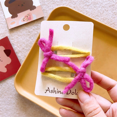 Kid'S Basic Simple Style Bow Knot Cloth Hair Clip