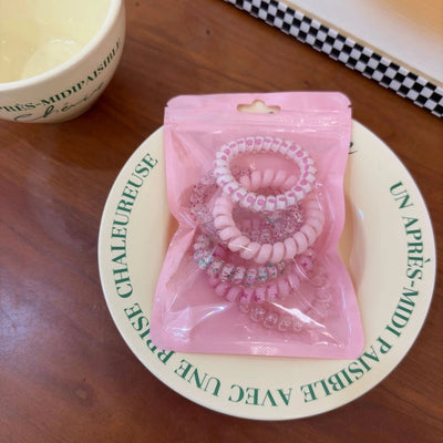 simple style solid color plastic resin knitting hair tie