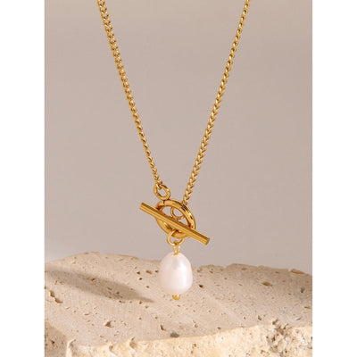 Jewelry Simple Style Classic Style Oval 304 Stainless Steel Toggle Pendant Necklace