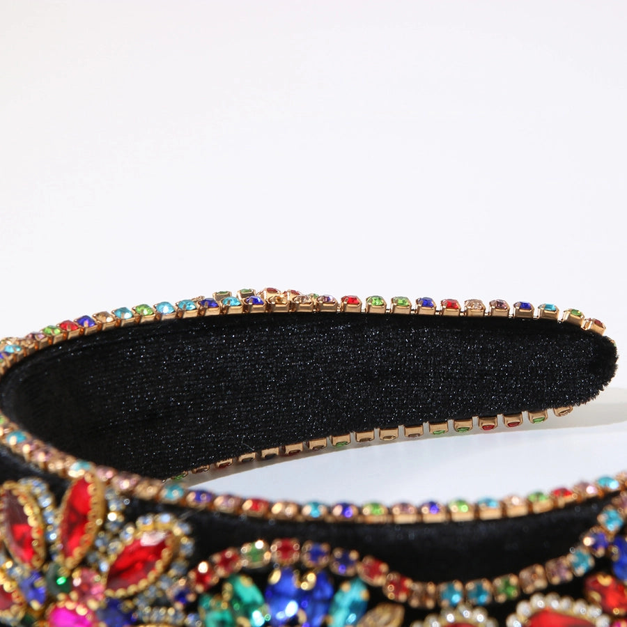 Women's Elegant Streetwear Geometric Flannel Rhinestones Hair Band