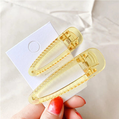 sweet solid color plastic resin transparent hair clip