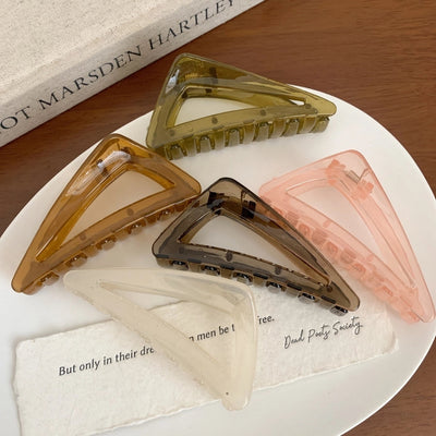 Women's Sweet Korean Style Triangle Plastic Handmade Hair Claws