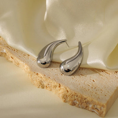 1 Pair IG Style Water Droplets 304 Stainless Steel Ear Studs