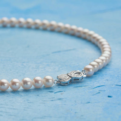 925 Sterling Silver Beaded Chain Beaded Metal Button Round Freshwater Pearl Necklace