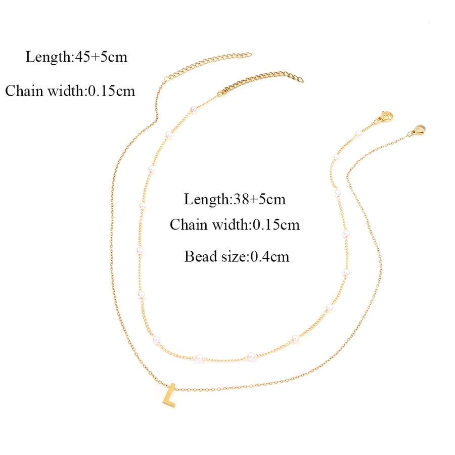 Jewelry Simple Style Classic Style Letter 201 Stainless Steel 304 Stainless Steel Pendant Necklace