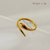 Jewelry Elegant Simple Style Snake 304 Stainless Steel 18K Gold Plated Open Rings