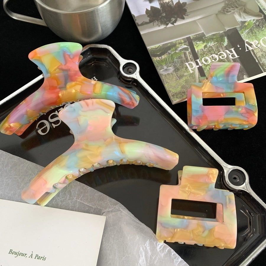 simple style classic style color block acetic acid sheets printing hair claws