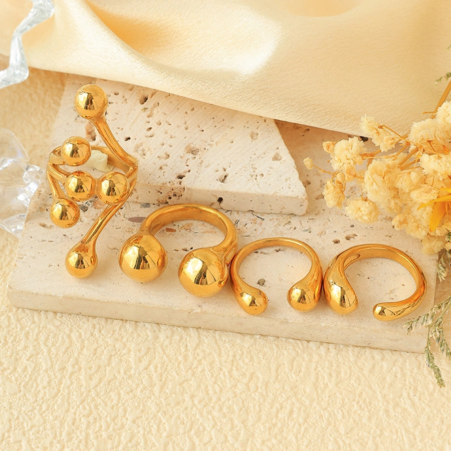 Jewelry Modern Style Simple Style Commute Geometric 304 Stainless Steel 14K Gold Plated Plating Open Rings